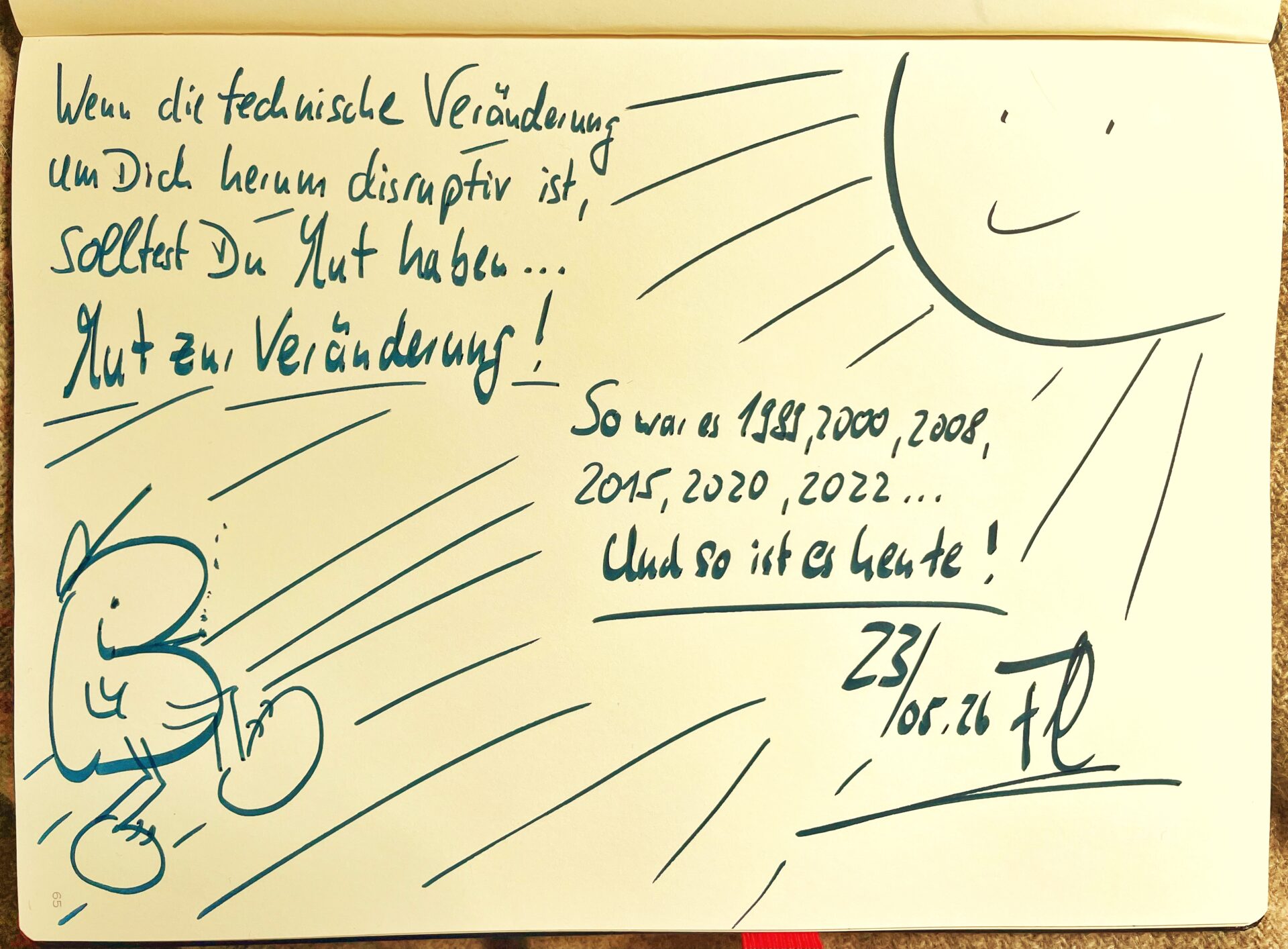 Wenn die technische Veränderung um Dich herum disruptiv ist, solltest du Mut haben ... Mut zur Veränderung!